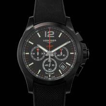Thumbnail von Longines Conquest L37172569 - Conquest VHP Chronograph Black Rubber Strap Watch 42mm </h1>