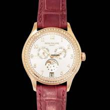 Thumbnail von Patek Philippe Annual Calendar 4947R-001 - Complications Annual Calendar Automatic Silver Dial Diamonds Rose Gold Ladies </h1>