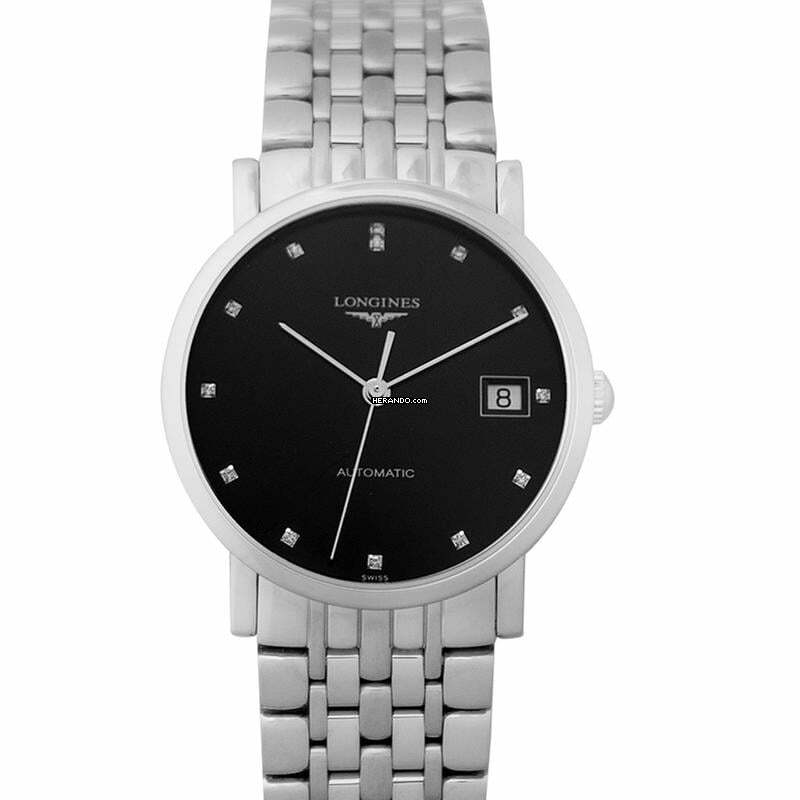 Longines Elegant L48094576 - The Longines Elegant Collection Automatic Black Dial Ladies Watch </h1>
