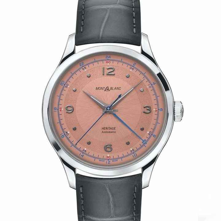  Montblanc MB119950 - Heritage GMT Automatic Salmon-coloured Dial Men's Watch </h1> 