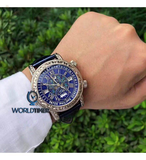 百達翡麗 (Patek Philippe) [2017 USED] Grand Complications Sky Moon Tourbillon 6002G Blue Dial Watch - SOLD!!
