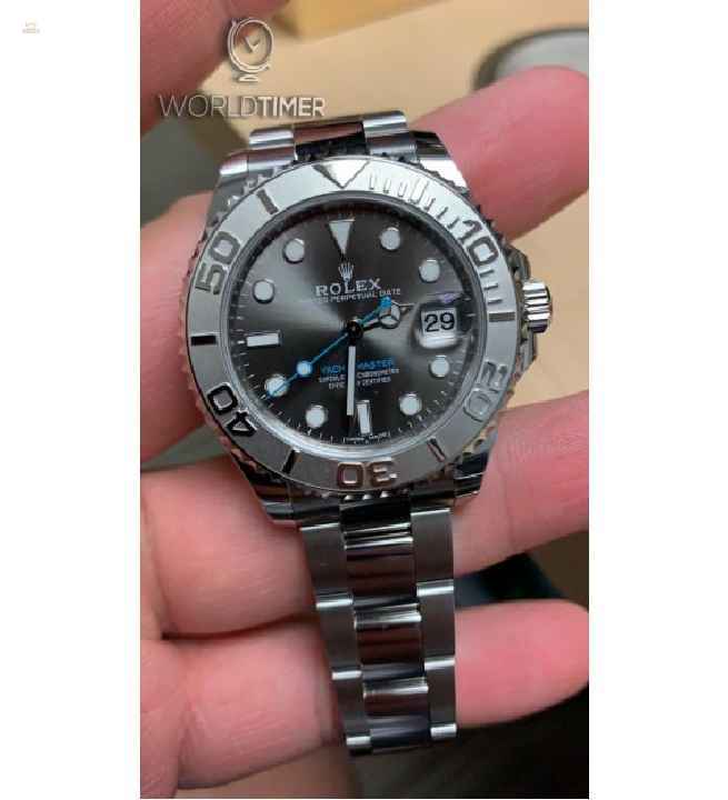 ROLEX [NEW] Yacht-Master Steel and Platinum Oyster Ladies 268622 Rhodium Dial