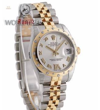 Rolex [NEW] Datejust 31mm Scattered Diamond Bezel 178343VI Silver Dial Jubilee Ladies