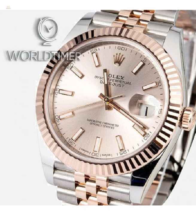Rolex [NEW] Datejust 41mm 126331 Sundust Index Rose Gold Stainless Steel Jubilee