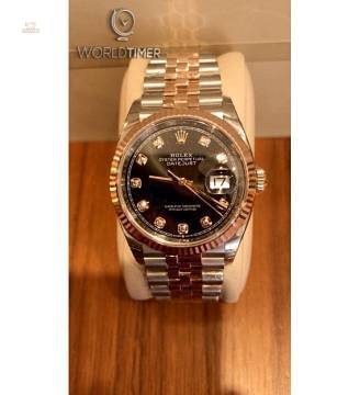 Rolex [NEW] Datejust 36mm Ladies 126231G Black Dial Fluted Bezel Jubilee