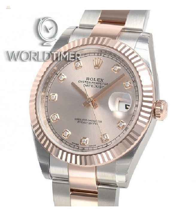 Rolex [NEW] DATEJUST 41mm 126331G Mens Oyster Pink Diamond Dial Watch