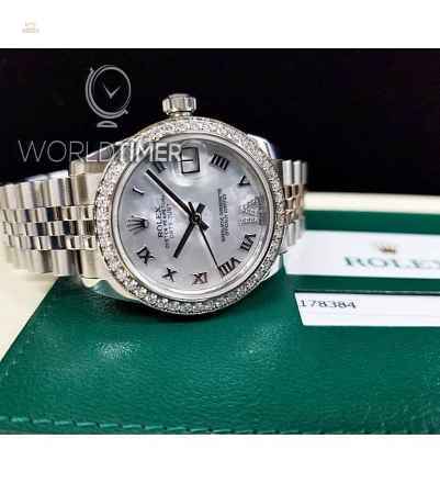 Rolex [NEW] Datejust 31mm Stainless Steel 178384 White MOP VI Roman Jubilee