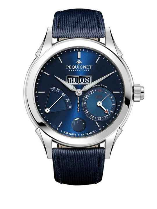  Pequignet Rue Royale GMT 3 Options Blue grey or white dial 