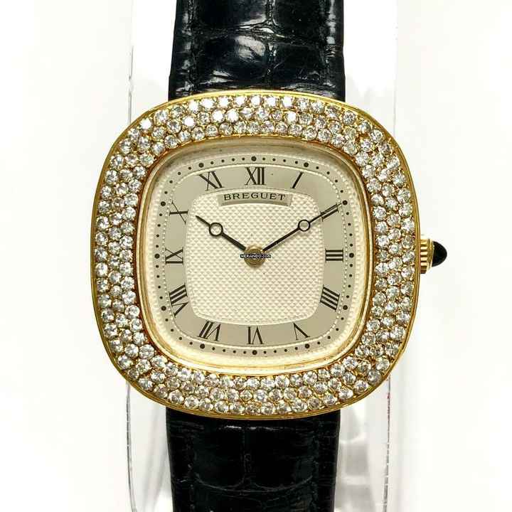  Breguet 18K Yellow Gold Manual Winding Breguet Band Custom Diamonds </h1> 