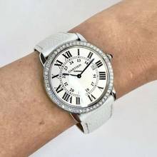 Thumbnail von Cartier Ronde Solo de Cartier Date 36mm Quartz Steel 1TCW DIAMOND Watch </h1>
