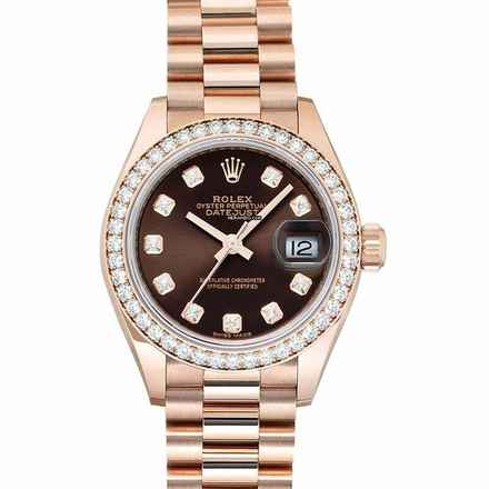  Rolex Lady-Datejust 279135RBR - Datejust Automatic Brown Dial Everose Gold Ladies Watch </h1> 