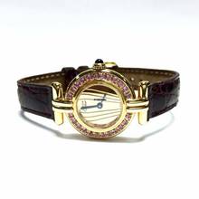 Thumbnail von Cartier COLISÉE GP Ladies Watch Gold Dial & Pink Sapphires Bezel & C </h1>