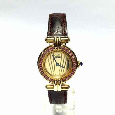  Cartier COLISÉE GP Ladies Watch Gold Dial & Pink Sapphires Bezel & C </h1> 