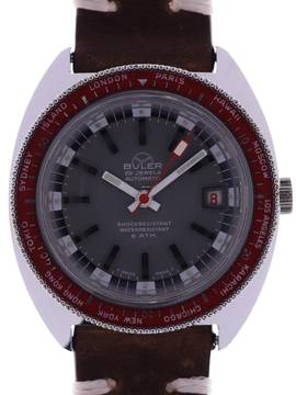  Buler Gents automatic World Time Wristwatch 25 Jewel Automatic • Shock-Restistant • Waterresistant 6 ATM </h1> 