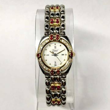  Chopard Gstaad Quartz 24mm 2 Tone DIAMONDS & Red Rubies Watch </h1> 