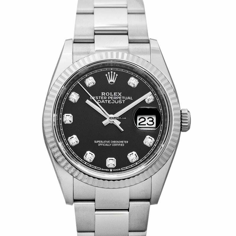  Rolex Datejust 36 126234-0028 - Datejust 36 Automatic Black Dial Diamond Indexes Ladies Jubilee Watch </h1> 