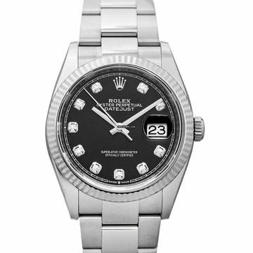  Rolex Datejust 36 126234-0028 - Datejust 36 Automatic Black Dial Diamond Indexes Ladies Jubilee Watch </h1> 