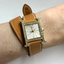 Thumbnail von Hermès Heure H 25mm Two Tone 0.91TCW DIAMONDS 15” Band Watch </h1>