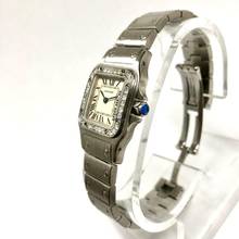 Thumbnail von Cartier Santos Galbée 24mm Quartz Steel 0.69TCW Diamond Watch NEW Model </h1>