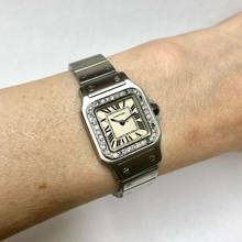 Thumbnail von Cartier Santos Galbée 24mm Quartz Steel 0.69TCW Diamond Watch NEW Model </h1>