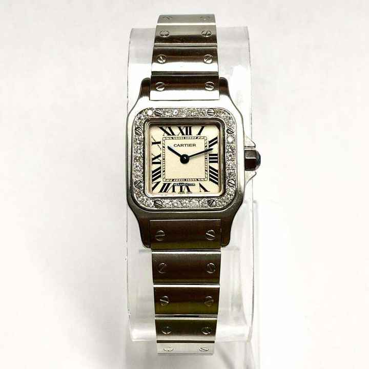  Cartier Santos Galbée 24mm Quartz Steel 0.69TCW Diamond Watch NEW Model </h1> 