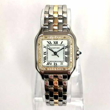  Cartier Panthère Quartz 27mm 1 Row Gold 0.48TCW DIAMOND Watch </h1> 