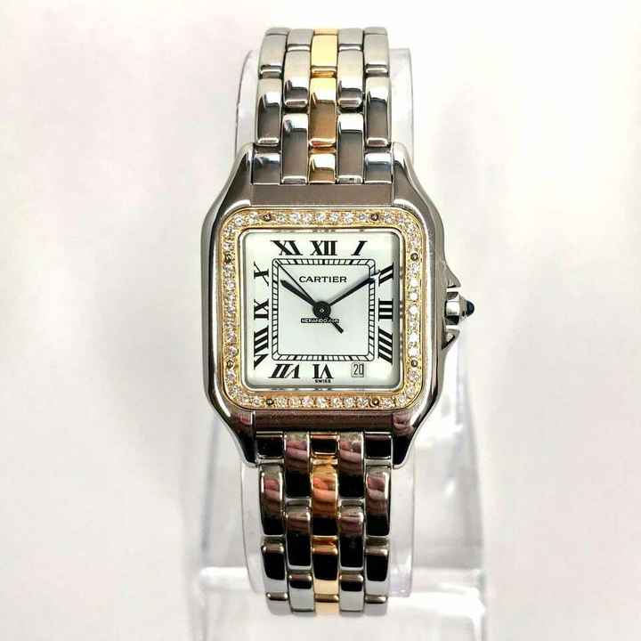  Cartier Panthère Quartz 27mm 1 Row Gold 0.48TCW DIAMOND Watch </h1> 