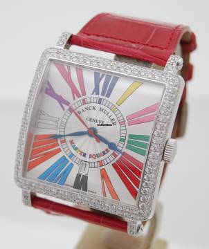  Franck Muller Master Square 750 Weisgold Brillanten Box & Papiere