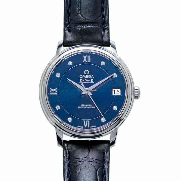  Omega De Ville Prestige 424.13.33.20.53.001 - De Ville Prestige Co-Axial 32.7 mm Automatic Blue Dial Stainless Ste </h1> 