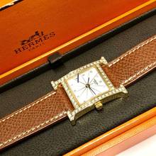 Thumbnail von Hermès H 1.201 2 tone diamond bezel ~1TCW </h1>