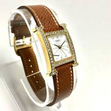 Thumbnail von Hermès H 1.201 2 tone diamond bezel ~1TCW </h1>