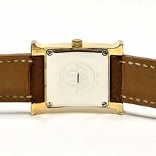 Thumbnail von Hermès Heure H Two Tone Ladies Watch ~1TCW DIAMONDS Hermès Brown Leather Band  </h1>