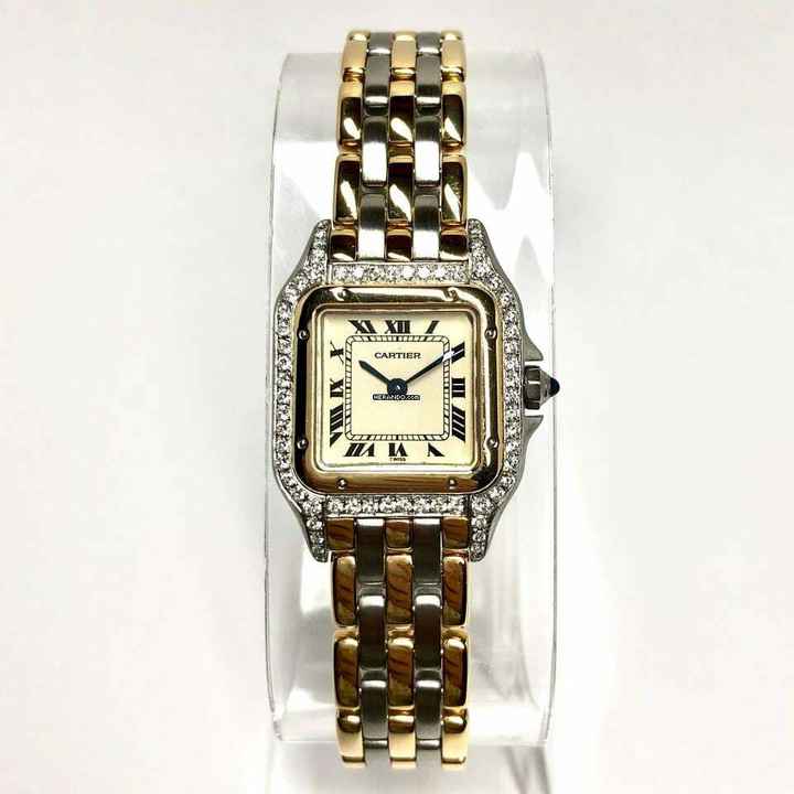  Cartier Panthère 23mm 3 row gold Diamond Watch </h1> 