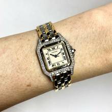 Thumbnail von Cartier Panthère 23mm 3 row gold Diamond Watch </h1>