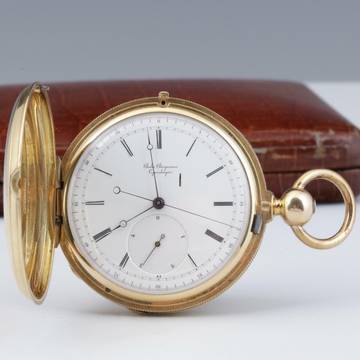  Jules Jürgensen Savonette Taschenuhr 18k Gold Blitzende Unabhänige Sekunde 1865 Box 