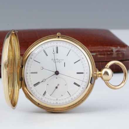  Jules Jürgensen Savonette Taschenuhr 18k Gold Blitzende Unabhänige Sekunde 1865 Box 