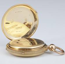 Thumbnail von Jules Jürgensen Savonette Taschenuhr 18k Gold Blitzende Unabhänige Sekunde 1865 Box