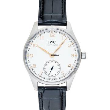  IWC Portugieser Automatik IW358303 - Portugieser Automatic Silver Dial Black Leather Men's Watch </h1> 