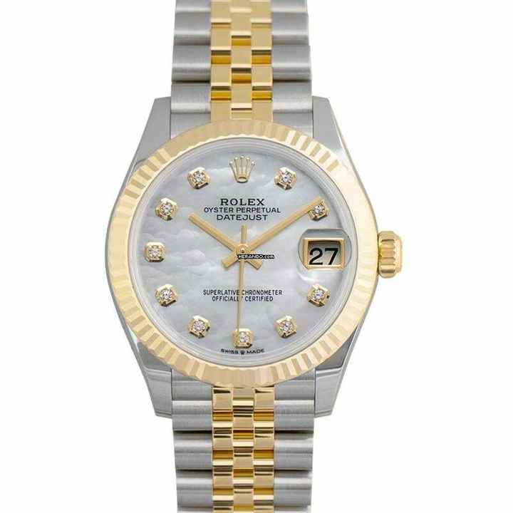  Rolex Datejust 31 278273-0028 - Datejust 31 Automatic White Mother of Pearl Dial Diamond Indexes Jubilee Lad </h1> 