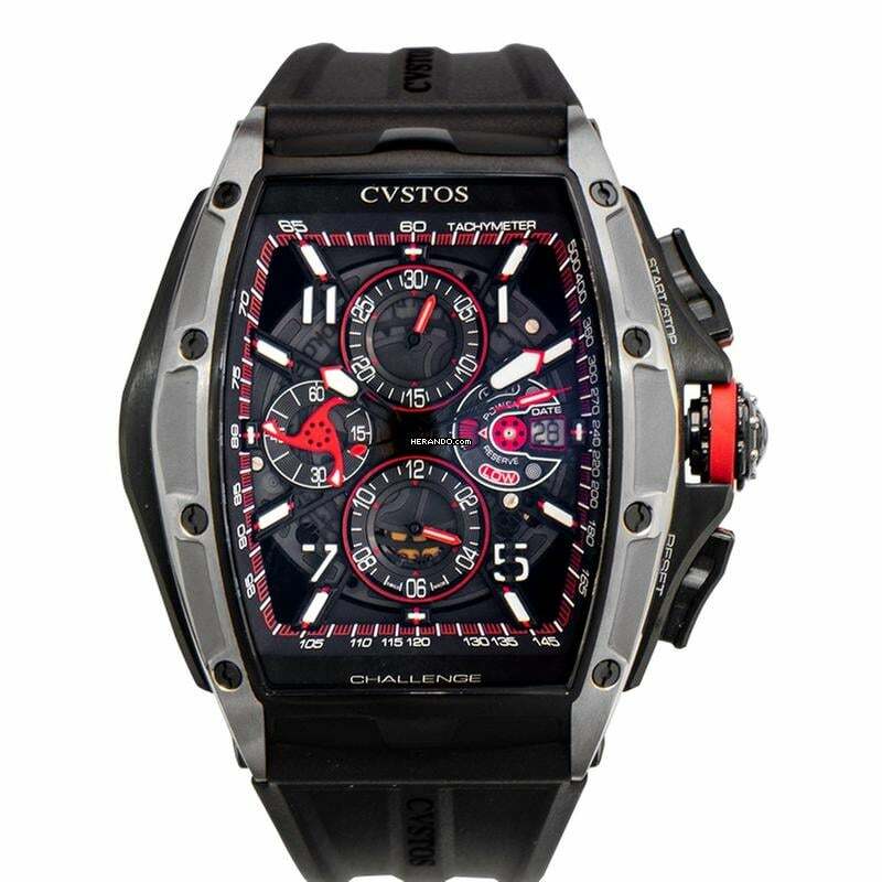  Cvstos CVT-CHR3-RED-5NBKTT-1001 - Chrono Automatic skeleton Dial Titanium Men's Watch </h1> 