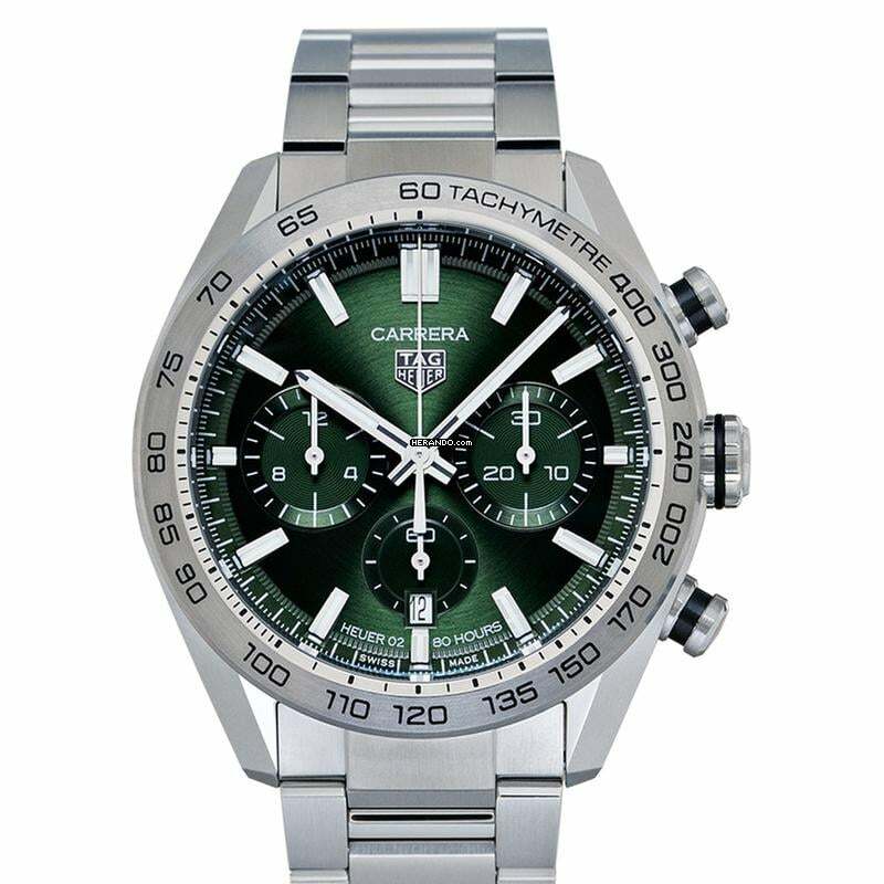  TAG Heuer Carrera CBN2A10.BA0643 - Carrera Calibre Heuer 02 Automatic Green Dial Men's Watch </h1> 
