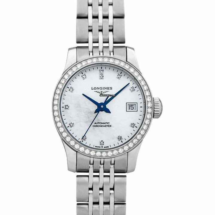  Longines Record L23200876 - Record Automatic Mother of Pearl Dial Stainless Steel Ladies Watch </h1> 