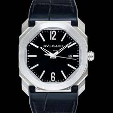 Thumbnail von Bulgari Octo 101964 - Octo Solotempo Automatic Black Dial Black Leather Men's Watch </h1>