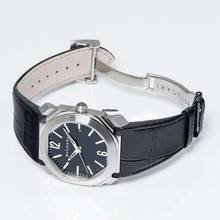 Thumbnail von Bulgari Octo 101964 - Octo Solotempo Automatic Black Dial Black Leather Men's Watch </h1>