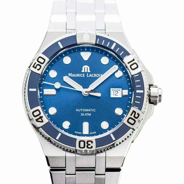  Maurice Lacroix AIKON AI6058-SS002-430-1 - Aikon Automatic Blue sunbrushed Dial Dial Stainless Steel Men's Watch </h1> 