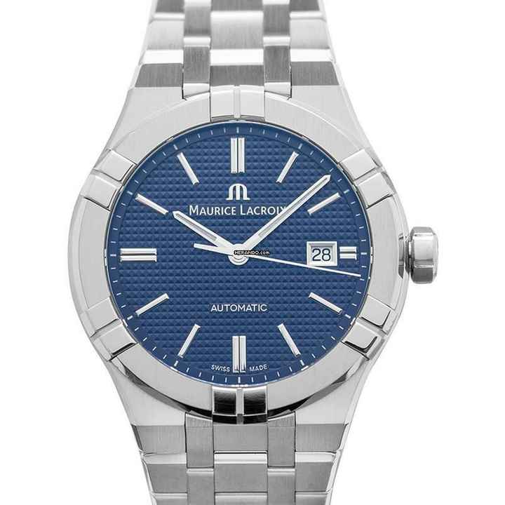  Maurice Lacroix AIKON AI6008-SS002-430-1 - Aikon Automatic Blue Dial Steel Men's Watch </h1> 