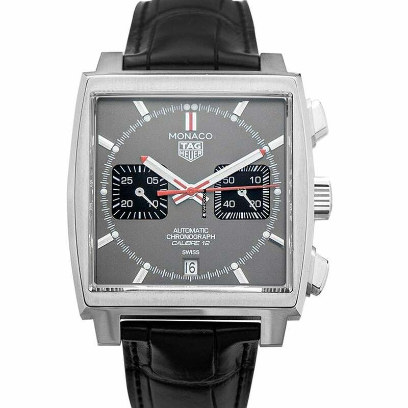 TAG Heuer Monaco Calibre 12 CAW211J.FC6476 - Monaco Calibre 12 Limited Edition Chronograph Grey Dial Men's Watch </h1>