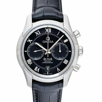  Omega 431.13.42.51.01.001 - De Ville Hour Vision Co-Axial Chronometer Chronograph Black Dial Men </h1> 