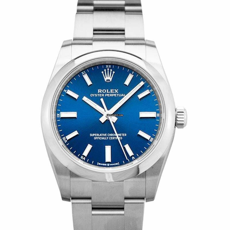  Rolex Oyster Perpetual 34 124200-0003 - Oyster Perpetual 34mm Automatic Blue Dial Ladies Watch </h1> 
