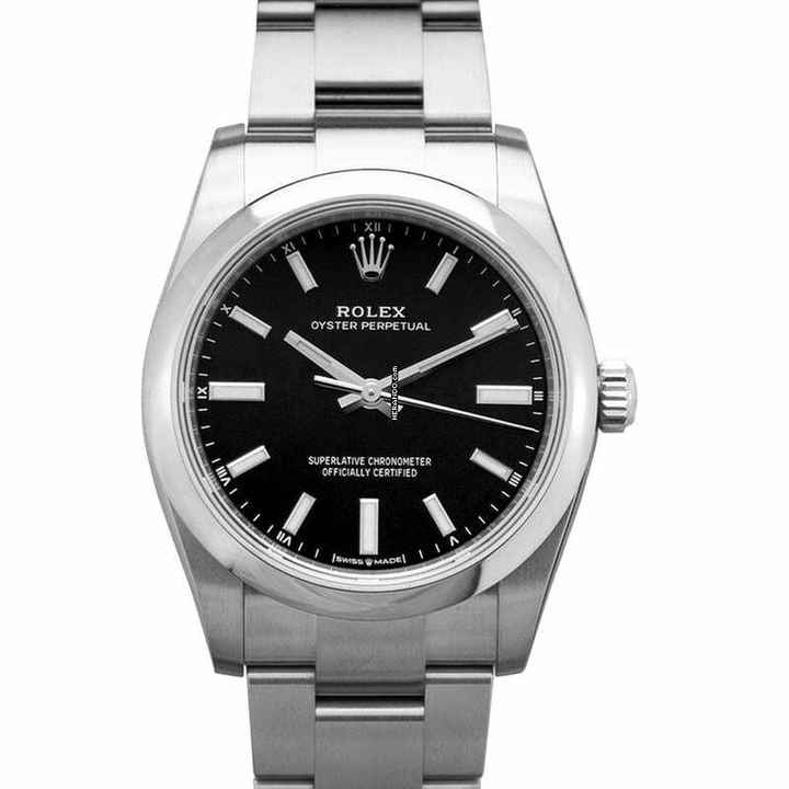  Rolex Oyster Perpetual 34 124200-0002 - Oyster Perpetual 34mm Automatic Black Dial Ladies Watch </h1> 